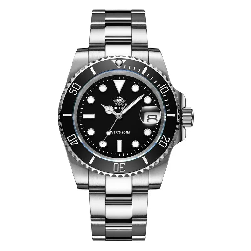 ADDIESDIVE MY-H3-2 Men's Dive Quartz Watch 41mm Fashion Stainless Steel Wristwatch 200M Calendar Display Luminous Watches ForMen