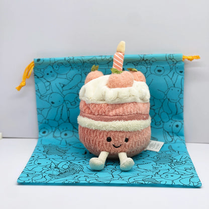 JC Pink Cake Bear Plush Toy, Leopard-Print Rabbit, Birthday Cake Plush Toy, Ski-Suit Bear Ornament, JC Sheepdog Plush Gift