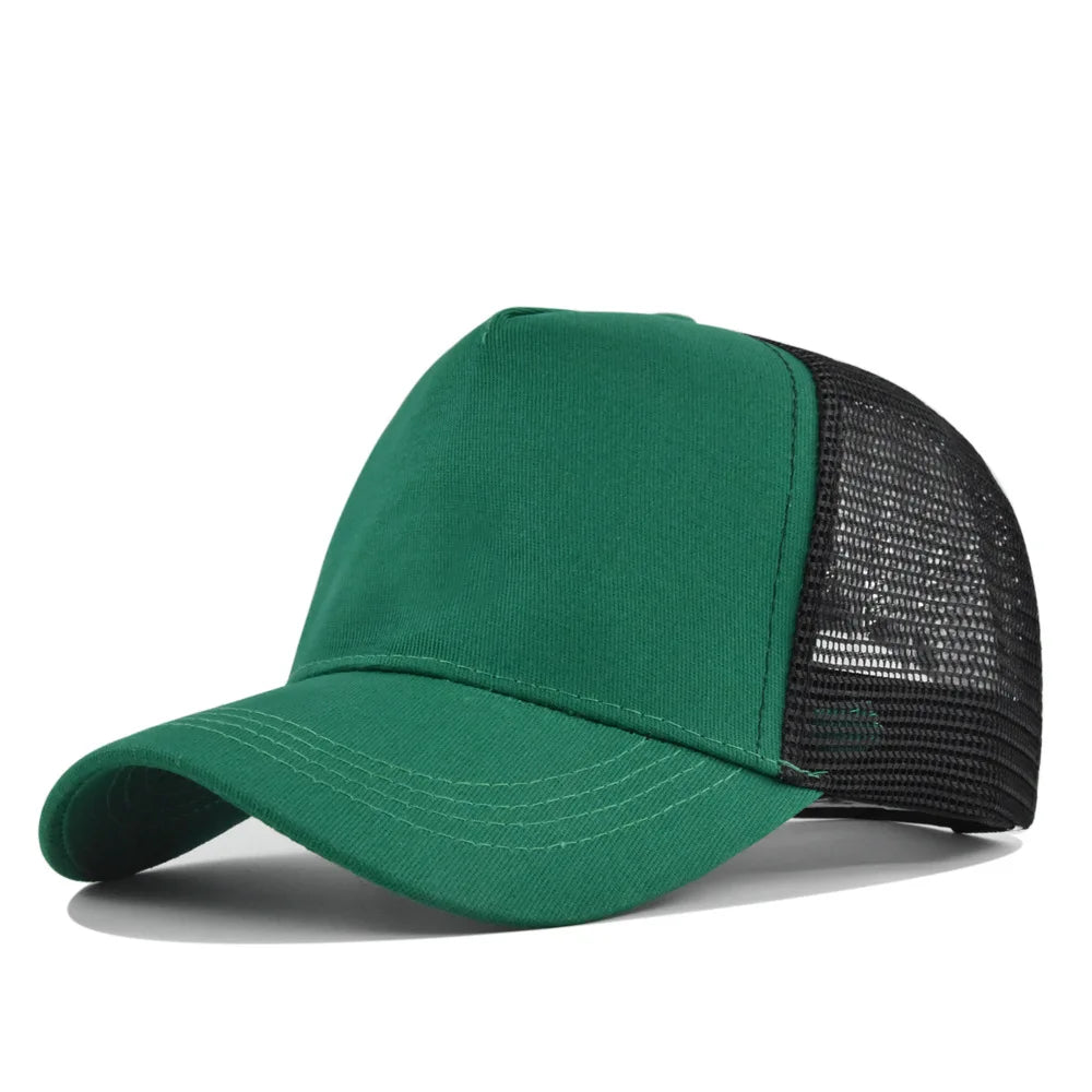 Customized Printed Logo Five Piece Baseball Caps Solid Color Mesh Breathable Sun Shading And Sun Protection Duck Tongue Hats