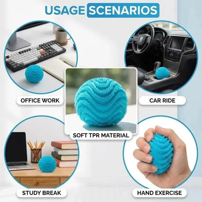 2026 New Model NeeDoh Fuzz Ball Wonder Waves Sensory Squeeze Toy Textured Stress Relief Fidget Ball for Adults Kids Toy