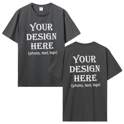 Custom Personalized Front And Back Add Your Own Text Design T-Shirt Cotton Harajuku Tee DIY Your Like Photo Or Logo Tshirt
