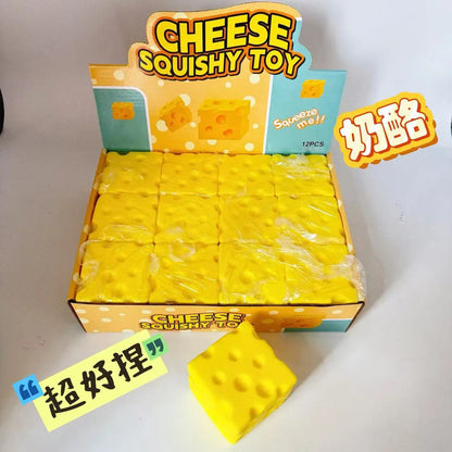 Simulated Cheese Squishy Toy, Jumbo Creative Slow Rising Cheese Block, Stress Relief Vent Toy Wholesale Toy
