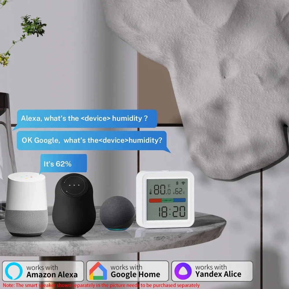 Tuya WiFi Temperature Humidity Sensor for Smart Home with LCD Screen Backlight Hygrometer Thermometer Support Alexa Google Home