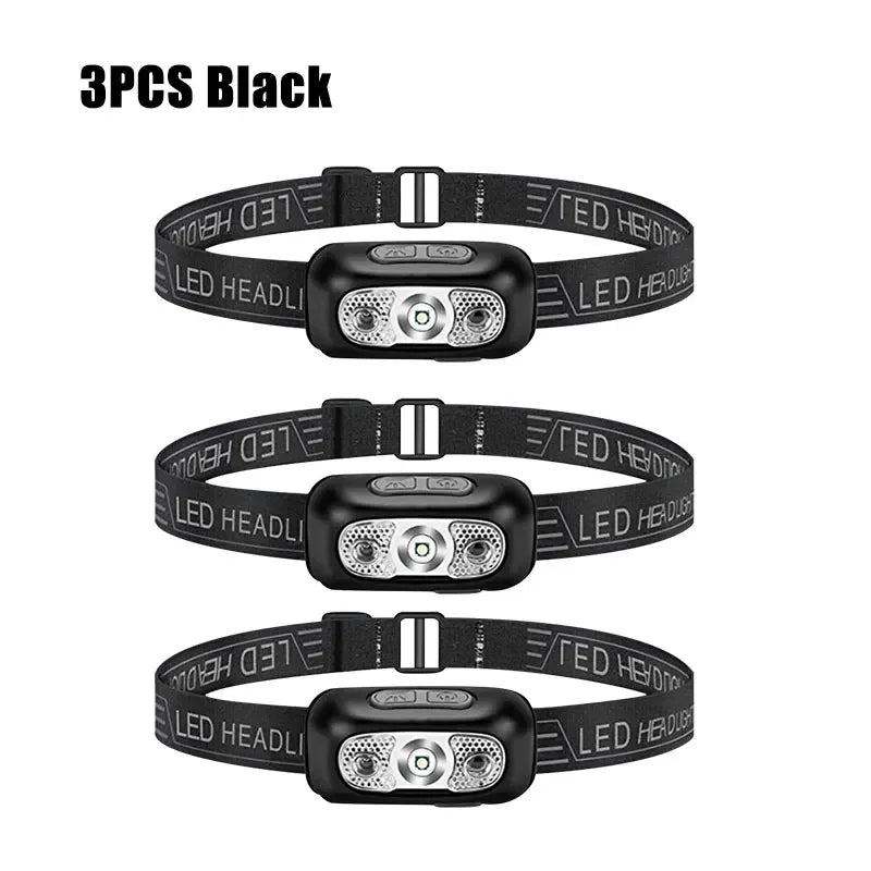 Sensor Headlamps Mini LED Night Fishing Powerful Torch Head Lamp USB Rechargeable Super Bright Adjustable Angle Headlight