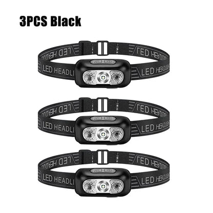Sensor Headlamps Mini LED Night Fishing Powerful Torch Head Lamp USB Rechargeable Super Bright Adjustable Angle Headlight