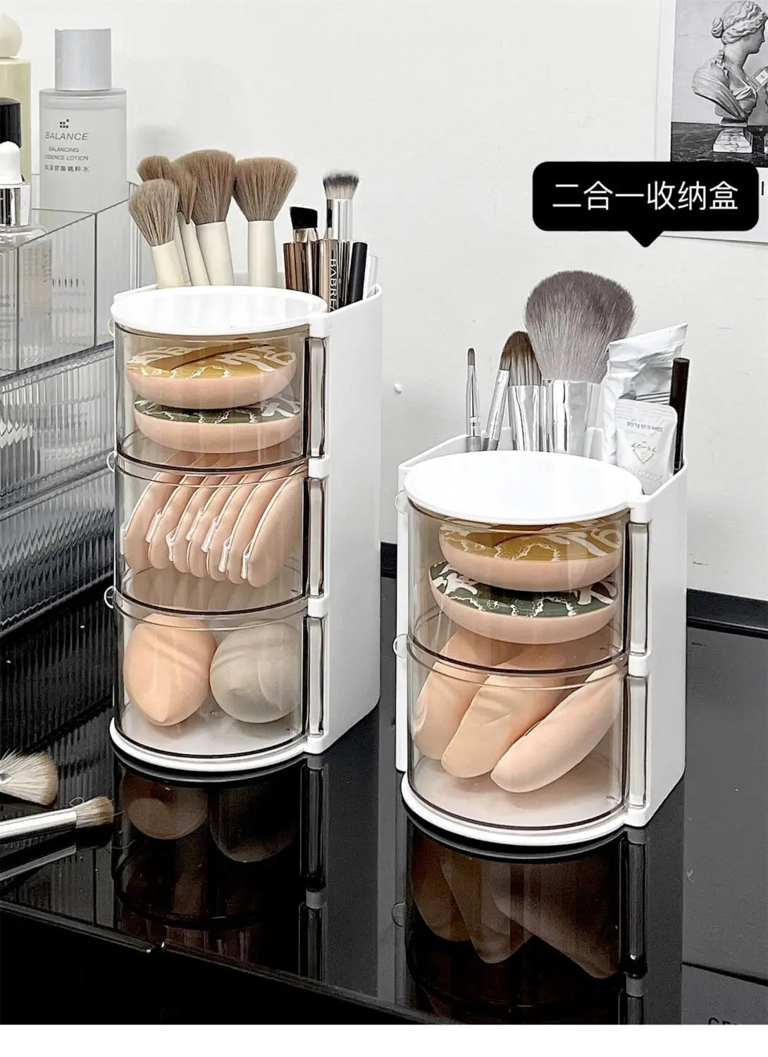 Hair Accessories Organizer Acrylic Storage Box Clear Hair Tie Organizer for Headband Makeup Brush Holder Desk Jewelry Organizer