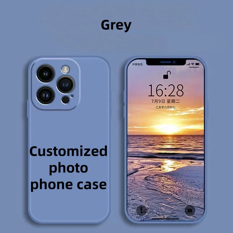 Couple Customization Phone Case For iPhone 18 17 16 15 14 13 12 11 Pro Xs Max Plus Mini XR 17e 16e Air DIY Photo Silicone Cover