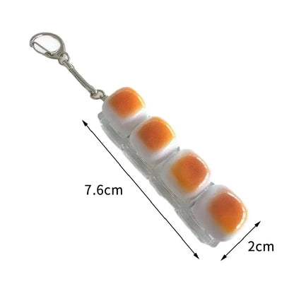 Caramel Bread Stress Relief Keychain Keyboard Button Keycap Backpack Pendant for Student Office Adult 1PC