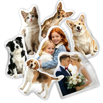 1pc Custom Funny Unique Shaped Photo Pillow Cushion, Custom Pet Shape Stuffed Throw Pillow, Ideal Gift for Family & Friends