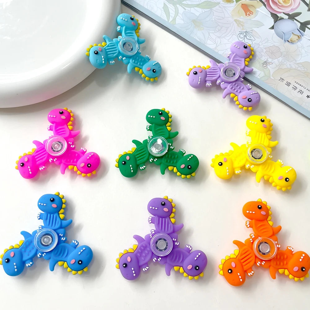 3/9PCS Dinosaur Silicone Spinners Sensory Toys Anxiety Relief Worry Stones Quiet Fidget Spinners for Stress Relief Party Favors