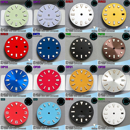 28.5mm NH35 Watch Dial Luminous Dials Single Calendar Dial Suitable For NH35 Movement Can Support DIY Dial Customization Logo