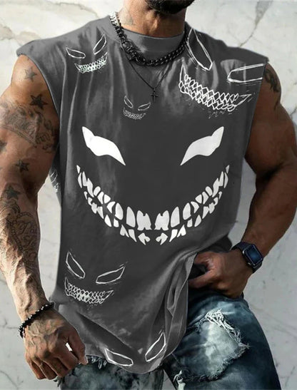 Sports Vest Mens Loose Summer Trendy Fitness Sleeveless Bottom Shirt Retro Oversized Round Neck Short Sleeve T Shirt 2Xs-6Xl