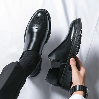Classic Casual Leather Shoes For Men Slip On Men's Dress Shoes Trend Wedding Casual Business Shoes For Men Leather Social Loafer