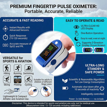 Household Medical Digital Ear Thermometer Baby Adult Fever Thermometer, Finger Pulse Oximeter Portable Health Monitoring Device