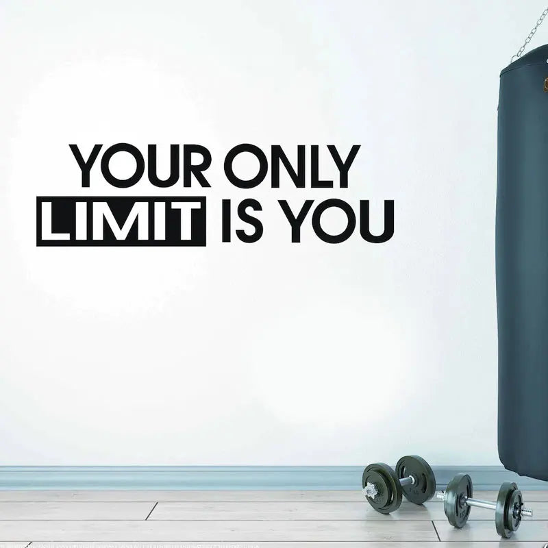 Your Only Limit Is You Quotes Gym Studio Decor Wall Sticker Home Gym Fitness Decals Motivational Workout Wallpaper Murals 4890