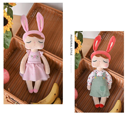 Original Metoo 35cm Angela Pastoral Style Bunny Plushie Doll Child Hug Soft Stuffed Toys For Baby and Kids Birthday Gifts