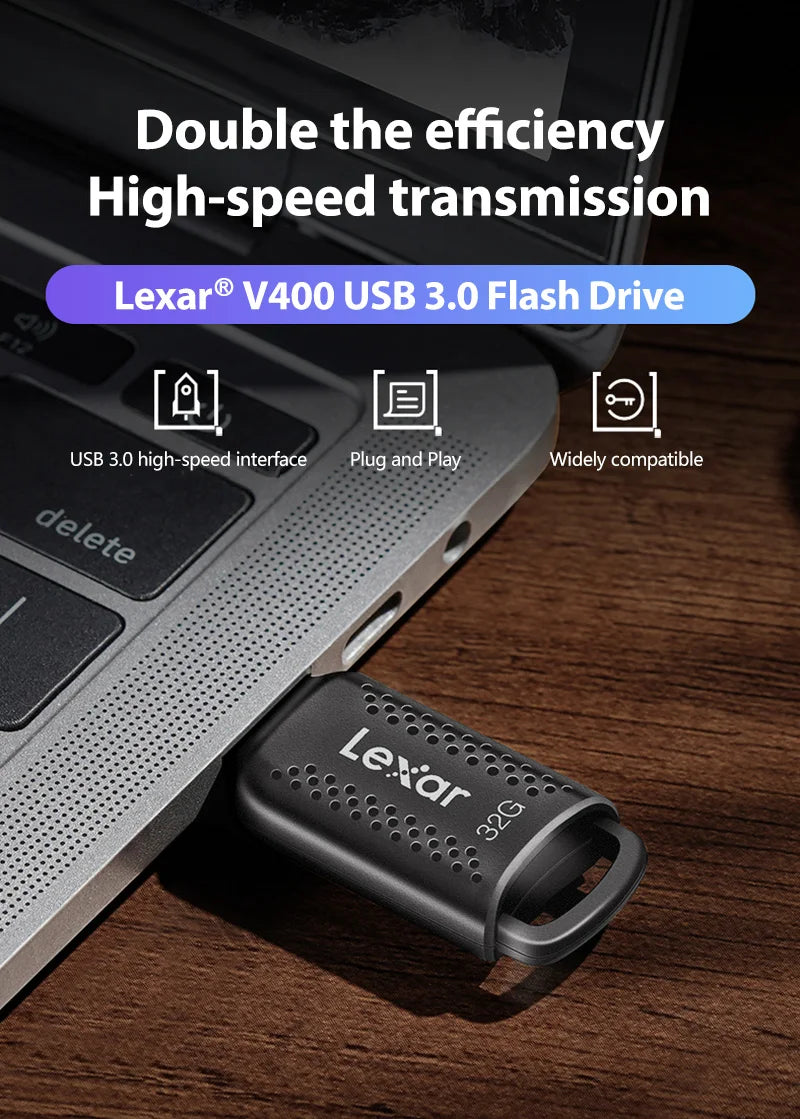 Original Lexar JumpDrive V400 USB 3.2 Stick 32GB 64GB 128GB 256GB USB Pen Drive Memory Stick U Disk For Computer
