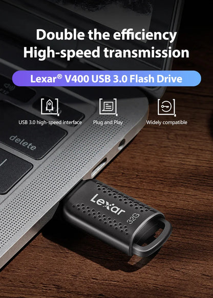 Original Lexar JumpDrive V400 USB 3.2 Stick 32GB 64GB 128GB 256GB USB Pen Drive Memory Stick U Disk For Computer