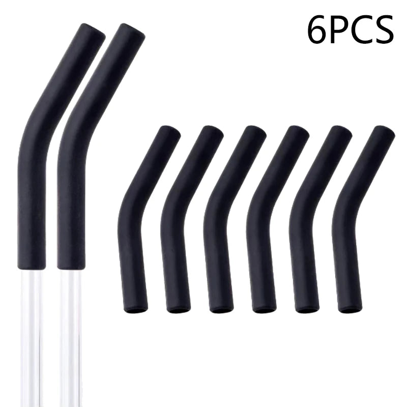 6Pcs/Set Soft Silicone Straw Covers Straws Tips Covers Fit For 9mm Wide Reusable Stainless Steel Straw Nozzles[Q]Q@