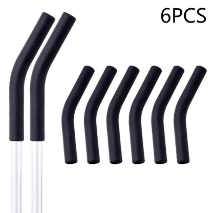 6Pcs/Set Soft Silicone Straw Covers Straws Tips Covers Fit For 9mm Wide Reusable Stainless Steel Straw Nozzles[Q]Q@