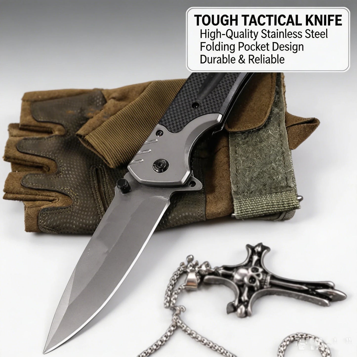 Portable Multifunctional Folding Survival Knife with Sharp Pocket Knife Suitable for Outdoor Camping and Wilderness Survival