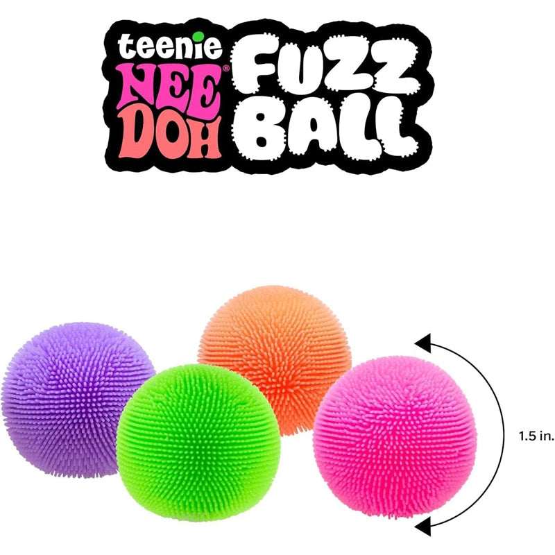 Needoh Mini 3 Pack Fuzz Ball Stress Teenie Squishy Sensory Toy The Groovy Glob Relief Fidget Non-Toxic Soft Balls for ADHD Gift