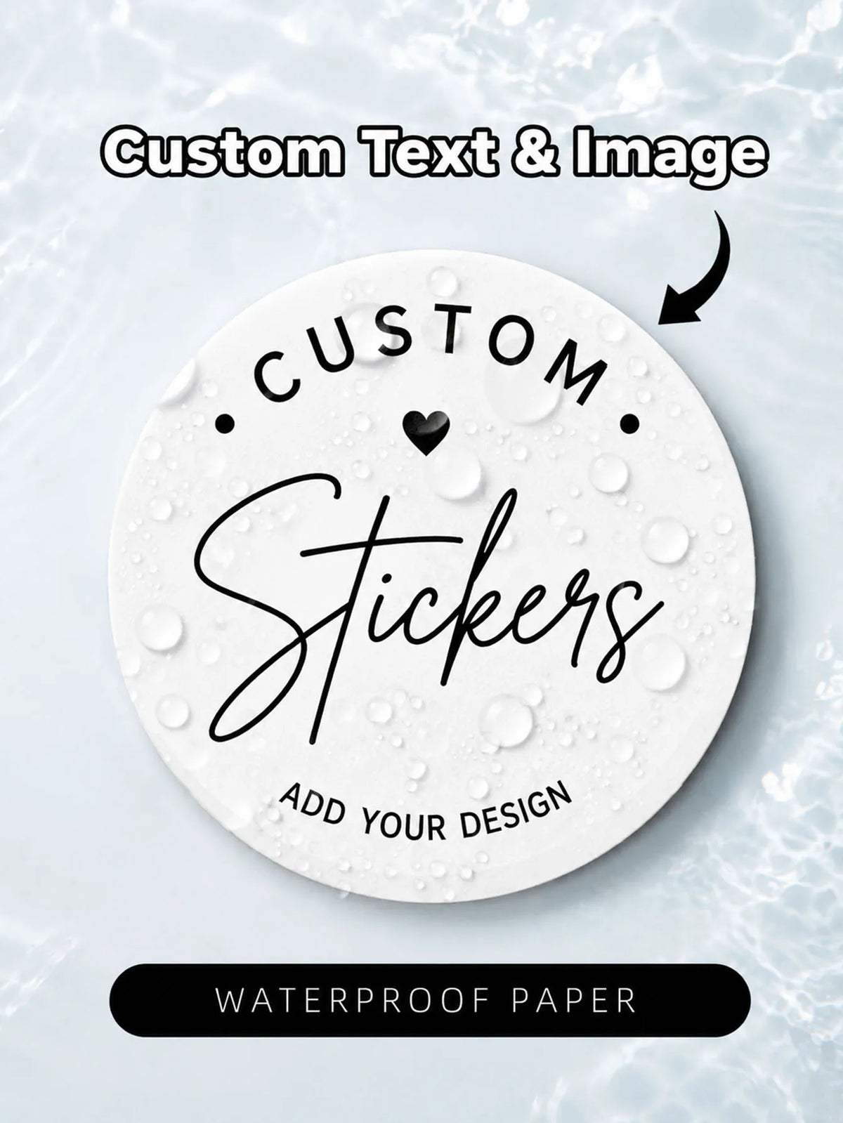 1/50/100PCS Custom Round Waterproof Stickers with Personalized Text & Images for Brand Logo, Product Packaging & Cans Labels