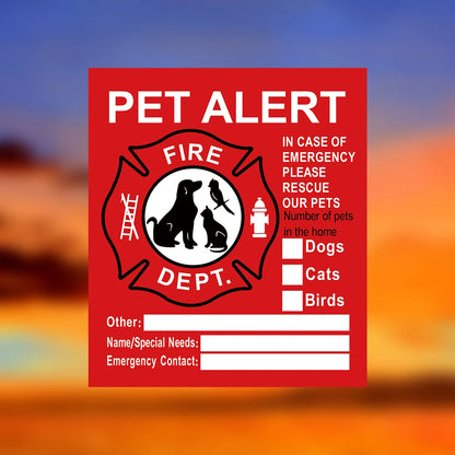 Pet Alert Stickers Static Cling Window Decals Emergency Pets Rescue Sign (4 Pack)  Save My Pets in Case of Emergency Stickers