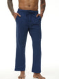 Men's Casual Linen Cotton Yoga Pants Breathable Loose Sweatpants Beach Trousers Lounge Pants Elastic Waist Fitness Pants