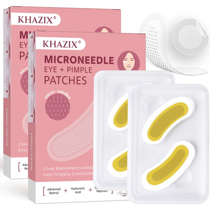 Retinol Microneedle Eye Patches with Hyaluronic Acid & Firming Peptides,for Forehead, Eye Area, Crow's Feet & Smile Lines,1Pair.