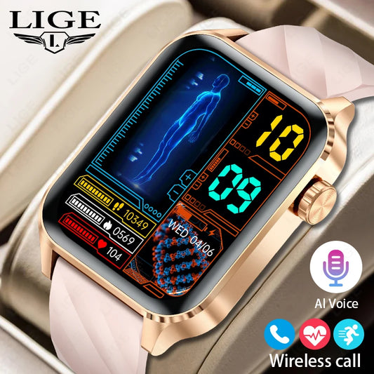 LIGE Smart Watch For Men Women Luxury Full Touch Screen Sport Fitness Waterproof Smartwatch For Xiaomi Huawei Android iOS iPhone