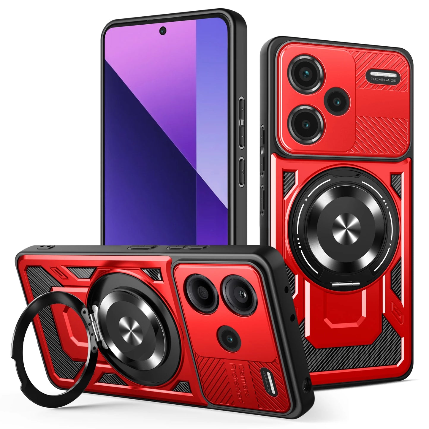 For Redmi Note 13 Pro Plus Case Armor Shockproof Phone Cover for Xiaomi Redmy Note13 Pro + Plus 5G Car Magnetic Holder Funda