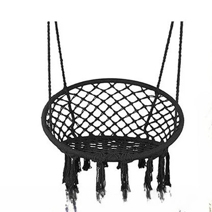 Woven Hanging Chair with Backrest for Indoor & Outdoor | Swing Chair for Garden, Patio, Balcony | Portable Nest Basket