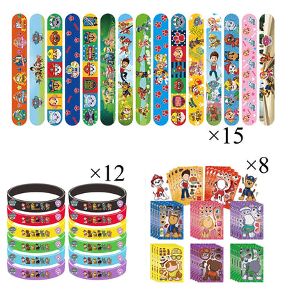 Paw Patrol Party Favors Slap Bracelet Stamps Keychains Gift Bag Stickers Birthday Party Decoration Christmas Stocking Fillers