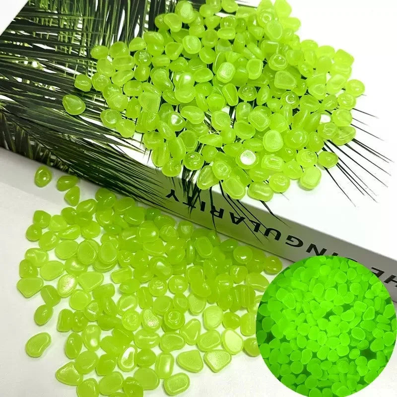 100-500pcs Glowing Garden Pebbles Glow in the Dark Non Toxic Reusable Luminous Stones For Garden Patio Aquarium DIY Decoration
