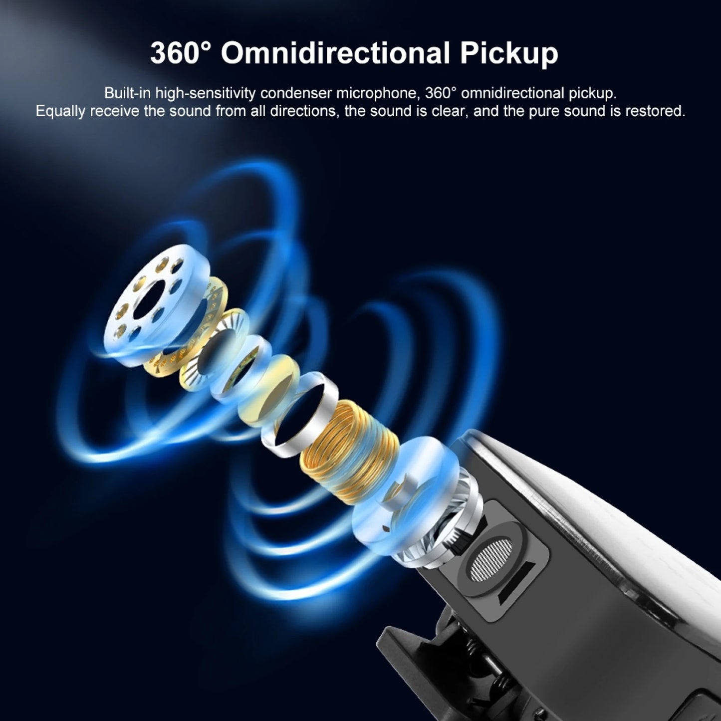PULUZ Wireless Lavalier Microphone Live Broadcast YouTube Gaming Microphone For iphone/Android/3.5mm DSLR Camera Audio Recording