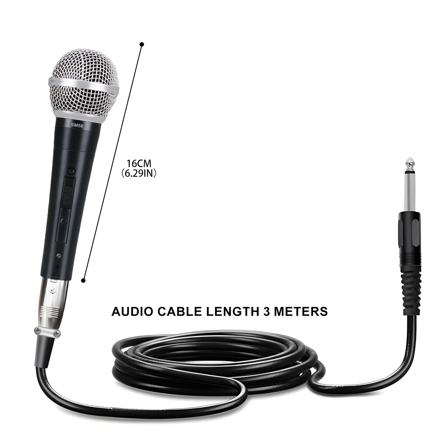 3PCS Sm58switch Wired Microphone With Clips Suitcase Cardioid Dynamic Microphone For Stage Singing Karaoke BBOX REC
