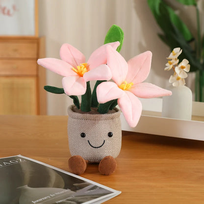 Green Plant Potted Plants Lily Flowers Strawberries Lotus Flowers Persimmons Morning Glory Ornament Soft Birthday Gifts Decor