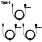 1-5pc Portable Lavalier Microphone Metal Clip Lapel Mic Wired 3.5mm/Type-C/USB For Mobile Phone Laptop DSLR Camera Lound Speaker