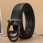 New 3.4cm fashion Women's Belt Formal Leather Canvas Male Belt High Quality Metal Automatic Buckle business Belt for men jeans