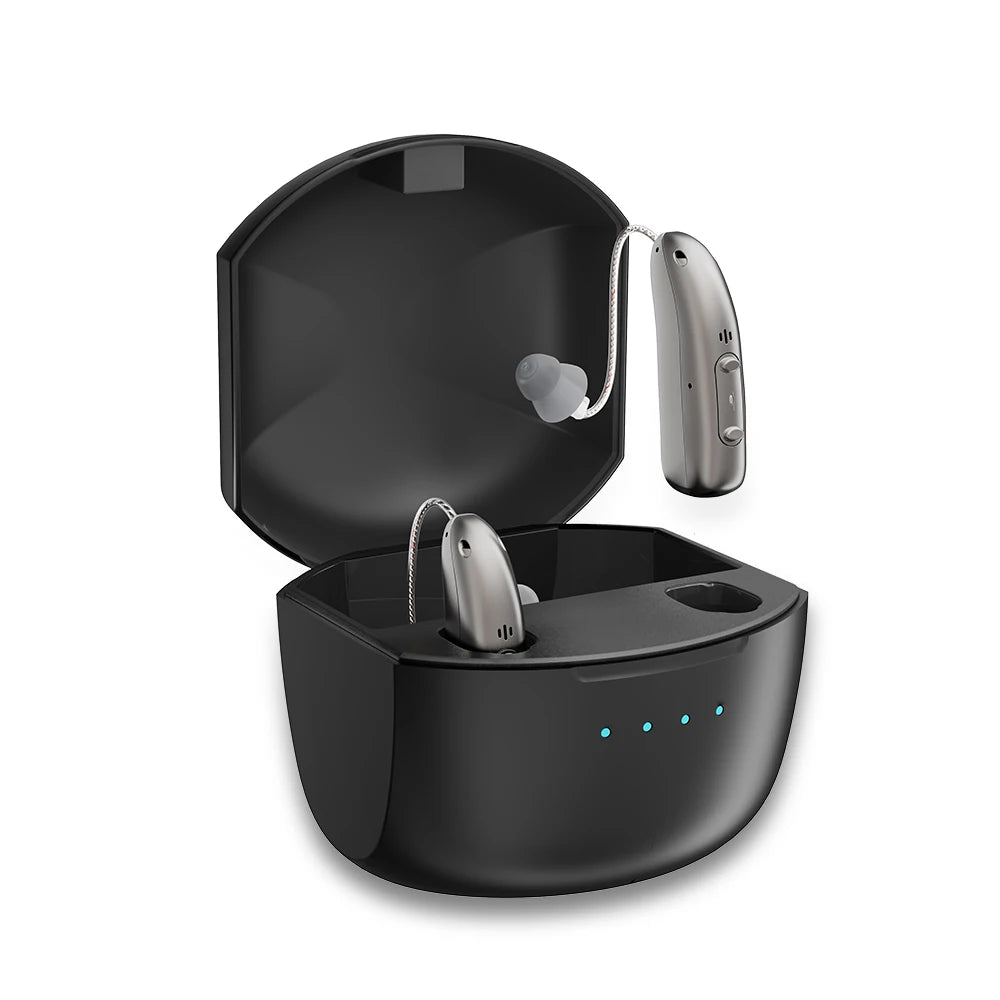 Self-Fitting OTC Hearing Aids, Mild to Moderate Hearing Loss,Bluetooth Hearing Aid with Invisible Fit Noise Support audifonos