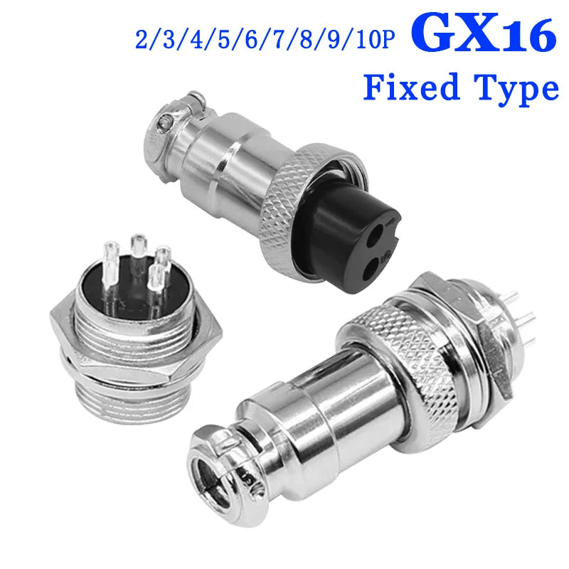 5pcs GX16 2/3/4/5/6/7/8/9/10Pin 16MM Male Female Circular Aviation Connector Plug Socket Screw Panel Mount Connector