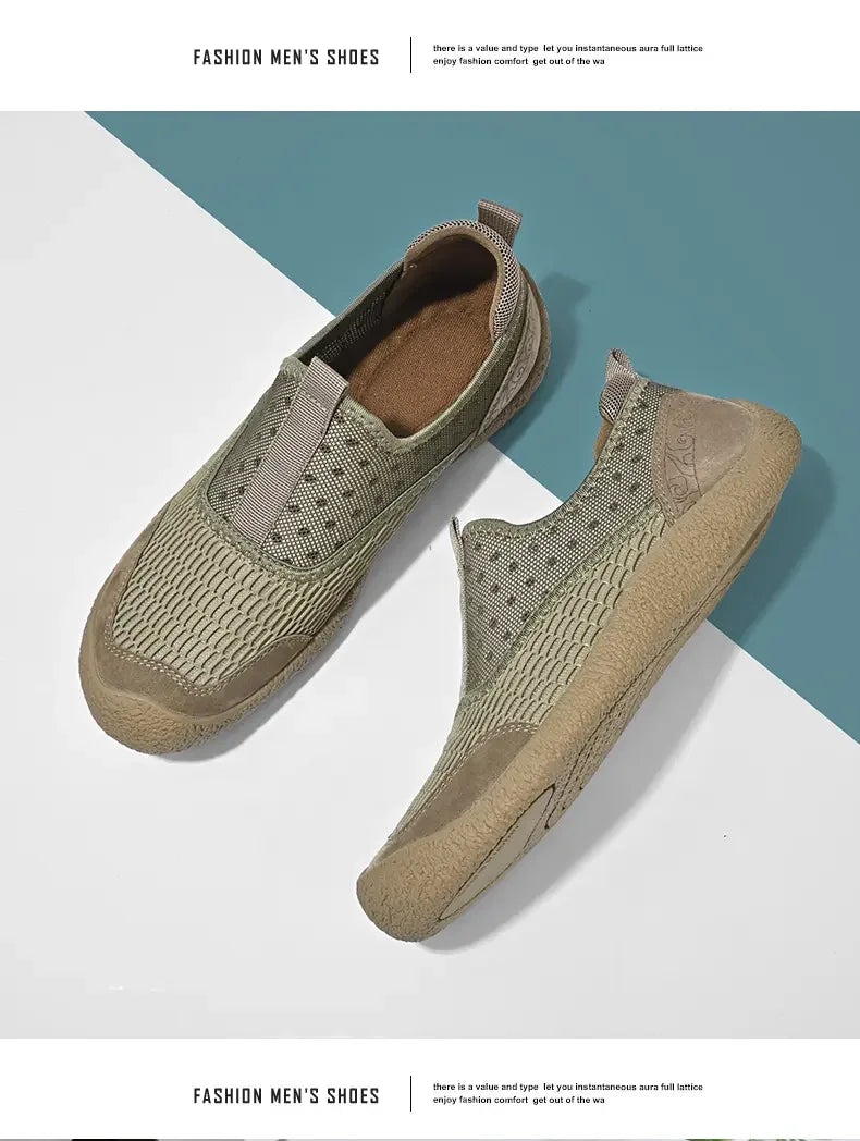 Summer Mesh Shoes Men Sneakers Plus Size Lightweight Breathable Walking Footwear New Slip-On Comfortable Casual Men's Shoes