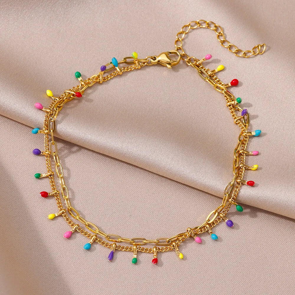 Stainless Steel Imitation Pearl Anklets for Women Gold Color Chain Ankle Bracelet Anklet Summer Beach Jewelry Accessories Gift