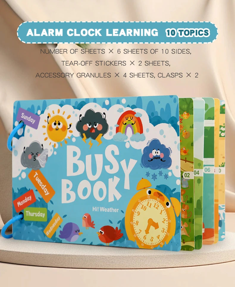Busy Book for Kids Quiet Book Sticker Montessori Early Educational Toy Toddlers Matching Puzzles Game Baby Learning Toys Gifts