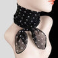 Summer Polka Dot Print Artificial Silk Scarf Thin Neck Warp Chiffon Soft Shawl Beach Sunscreen Square Women Neck Scarves