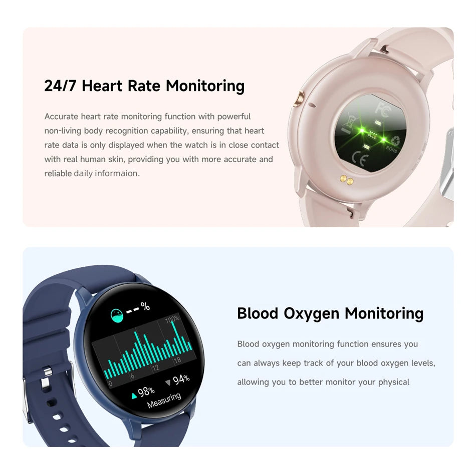 LIGE Nowy 1,38-calowy Smartwatch Zdrowotny Damski Połączenia Bluetooth Smartwatch Męski Monitorowanie Tętna Bransoletka Sportowa Odtwarzacz Muzyki 2026
