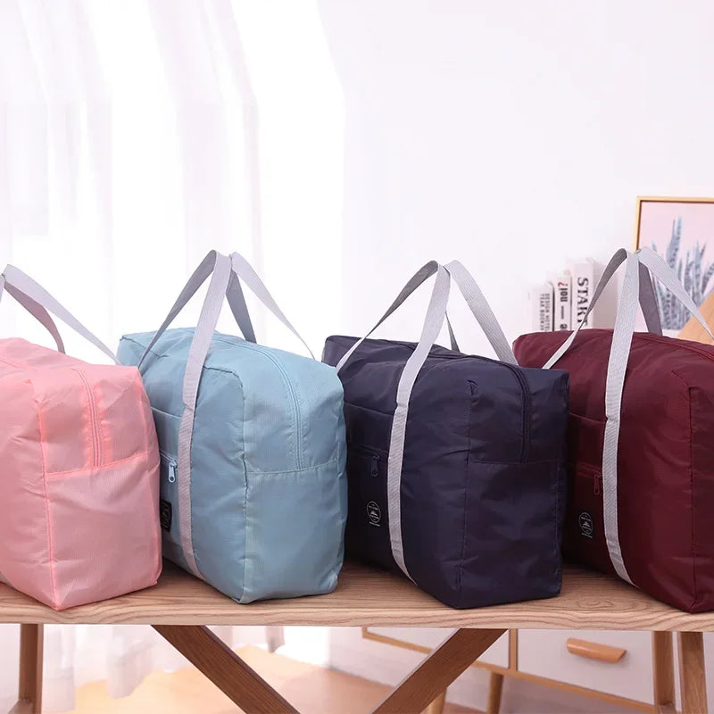 Large-capacity luggage storage bag, foldable portable travel bag, moving clothes packing bag with pull handle