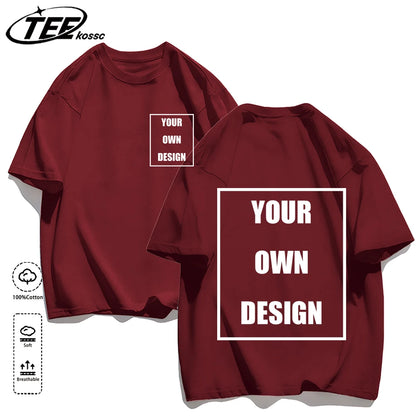 Men's Personalized T-shirt 100%Cotton Tee Custom Shirt Make Your Design Logo Text Men Women Design Your Gift Couple Tshirt