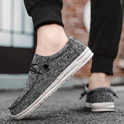 Men's Loafers Shoes Slip-on Easy To Put on Take Off Comfortable Breathable Casual Lightweight Low-Top Men's Canvas Shoes